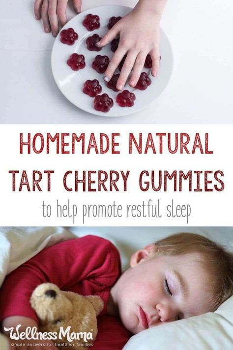 Tart Cherry Sleep Gummies Recipe | Wellness Mama Tart Cherry Gummies, Cherry Gummies, Sleep Gummies, Cooking With Turmeric, Gummies Recipe, Tart Cherry Juice, Wellness Mama, Sleep Remedies, Natural Healing Remedies