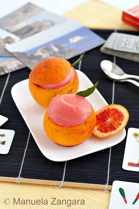 Block Party Desserts, Blood Orange Recipes, Orange Sorbet, Sorbet Recipes, Refreshing Desserts, Frozen Treat, Ice Cream Desserts, Orange Recipes, Cream Recipes