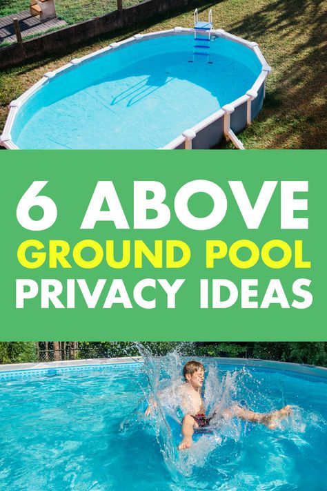 Tired of the neighbors seeing all the fun you are having in your above ground pool? If you are looking for some privacy, take a look at some of these tips and ideas. Above Ground Pool Privacy, Above Ground Pool Privacy Ideas, Pool Privacy Ideas, Small Pool Backyard, Cheap Pool Deck Ideas, Above Ground Pool Fence, Pool Area Decor, Landscape Design Pool, Pool Privacy