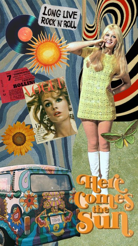 the swinging 60s #moodboard #collage #aesthetic #vintage #60s #myfirstshuffle 60s Pop Culture, 60s Music Aesthetic, Late 60s Aesthetic, 1960s Moodboard, 60s Aesthetic Wallpaper, 60s Moodboard, Vintage 60s Aesthetic, 60s Theme Party, Disco Bell Bottoms