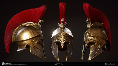 Mercenary Outfit, Sparta Helmet, Greek Helmet, Roman Helmet, Gladiator Helmet, Helmet Concept, Warrior Helmet, Ancient Armor, Greek Warrior