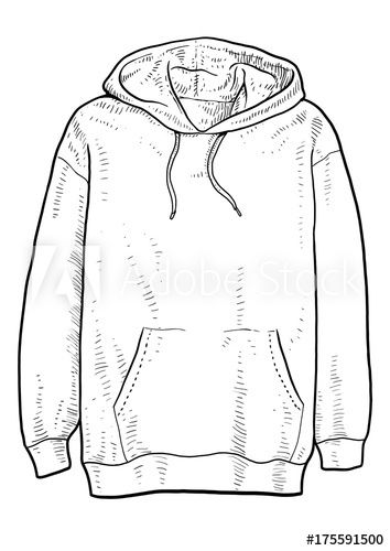 Hoodie Doodle, Hoodie Illustration, Ink Line Art, Nike Stock, Line Art Vector, Shirt Graphics, Hooded Shirt, Free Vector Art, Illustration Drawing