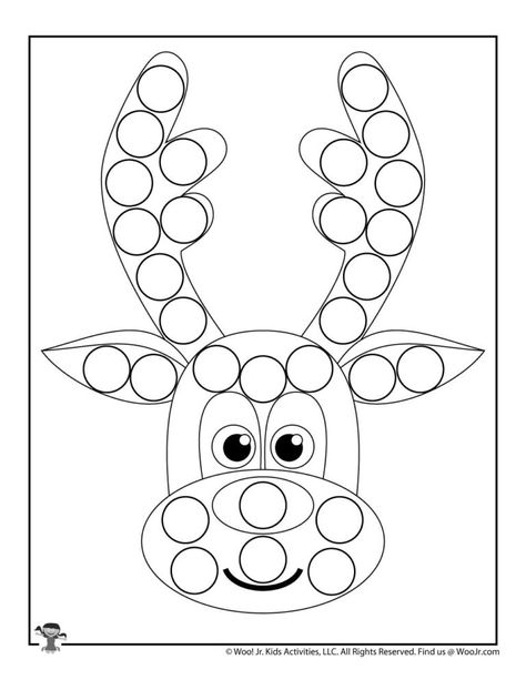 Toddler Reindeer Activities, Christmas Preschool Curriculum, Toddler Reindeer Craft, Fall Dot Painting Free Printables, Reindeer Craft For Toddlers, Reindeer Lesson Plans Preschool, Reindeer Preschool Theme, Reindeer Art For Toddlers, Preschool Reindeer Crafts