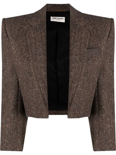 Cropped Jacket Outfit, Tweed Cropped Jacket, Cropped Jackets, Structured Jacket, Cropped Blazer Jacket, Wool Clothing, Cropped Blazer, Thanksgiving Outfit, Fashion Design Clothes