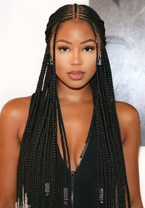 35 Coolest Fulani Braids To Rock in 2023 - The Trend Spotter Box Braids With Cornrows On Top, Latest Hair Braids, Cabello Afro Natural, Short Box Braids Hairstyles, Goddess Braids Hairstyles, African Hair Braiding Styles, Braided Cornrow Hairstyles, Box Braids Hairstyles For Black Women, Braids Hairstyles Pictures