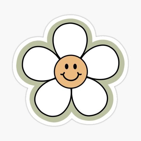 Preppy pfp 🌴🛍️ Smiley Flower, Digital Art Software, Preppy Stickers, Wall Drawing, Face Stickers, Sticker Cute, Cute Flower, Amazing Art Painting, Diy Stickers