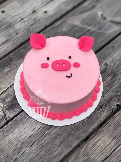 Sweetest little pig cake. #7sweetsandtreats #7sweetsandtreats_by_lee Pig Theme Cake, Pig Cake Ideas, Pig Cakes, Piggy Cake, Pig Cupcakes, Pig Birthday Cakes, Vintage Birthday Cakes, Pig Cake, I Do Bbq