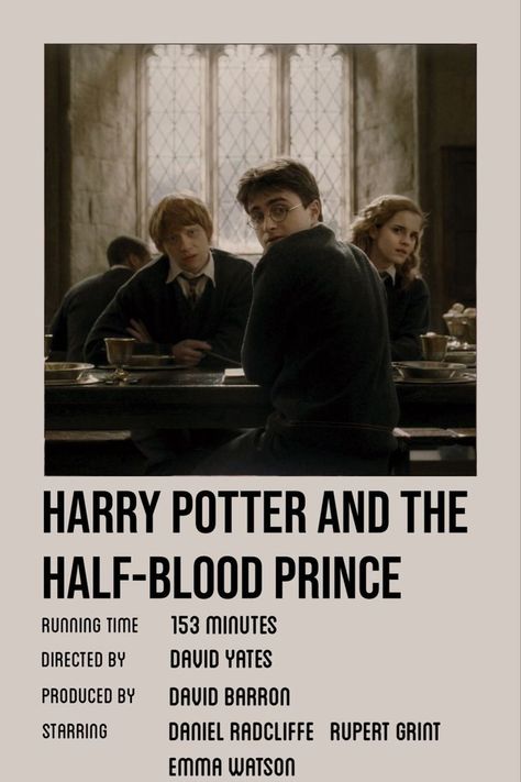 Harry Potter Polaroid, Movie Poster Polaroid, Harry Potter Half Blood Prince, Fantastic Beasts Book, Prince Poster, Poster Polaroid, Half Blood Prince, Harry Potter Poster, Film Posters Minimalist