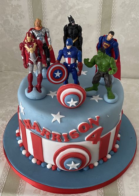 Marvel Birthday Cake Simple, Princess Superhero Cake, Simple Superhero Cake, Ironman Birthday Cake, Latest Cake Designs For Kids, Avenger Cakes For Boys, Super Hero Cakes For Boys, Marvel Cakes For Boys, Superhero Cake For Boys