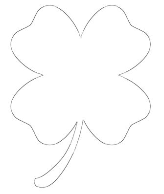 Traditional Four Leaf Clover Outline - the perfect template for St. Patrick's Day craft projects! Clover Craft, Letter Stencils Printables, Shamrock Template, Small Patterns, St Patricks Crafts, Leaf Outline, How To Make Decorations, Leaf Template, St Patrick's Day Crafts