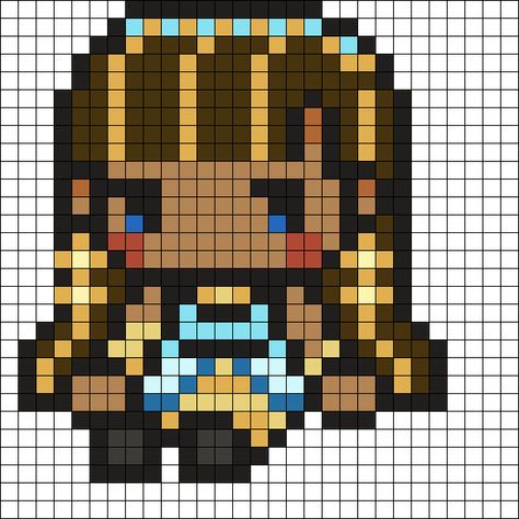 Pearler Bead Template, Pixel Art Pattern Characters, Pixel Template, Best Friend Pixel Art, 29x29 Perler Bead Patterns, Character Perler Bead Patterns, Perler Bead Patterns Grid, Perler Beads Characters, Fun Pixel Art