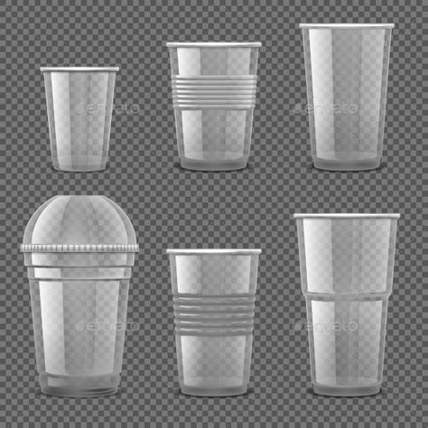 Drink Containers, Coffee Cup Design, Juice Cup, Plastic Container, Plastic Items, Plastic Design, Disposable Cups, Beverage Packaging, Plastic Cups