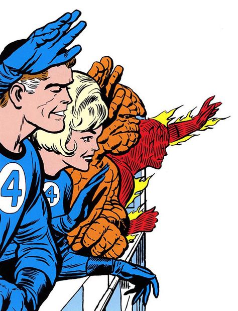 FANTASTIC FOUR by Jack Kirby Jack Kirby Fantastic Four, Superheroes Drawing, Baxter Building, Ben Grimm, Reed Richards, Fantastic Four Marvel, Fantastic Four Comics, Nerd Memes, Jack Kirby Art