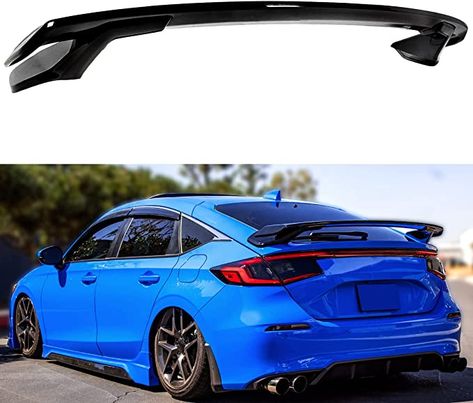 ♡ Gloss Black ♡ Acrylonitrile Butadiene Styrene (ABS) ♡ 3-Piece Stand-Up Rear Trunk Spoiler Wing ♡ 2022 2023 Honda Civic 5 Door Hatchback Model Honda Civic Sport, Acura Cars, Honda Civic Hatchback, Civic Hatchback, Honda Civic Ex, Car Mods, Gloss Black, Honda Civic, New Cars