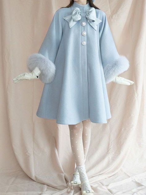 Winter Blue Dress, Royalty Clothing, Cute Coats, Really Cute Outfits, Kawaii Clothes, Character Outfits, Lolita Fashion, Kawaii Fashion, Cute Fashion