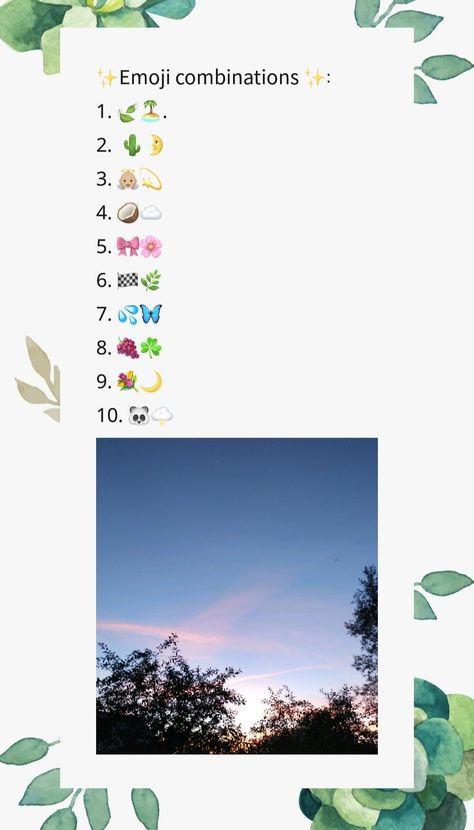 🌙Emoji combinations🌙 a e s t h e t i c Aesthetic Emoji Combos, Friends Emoji, Aesthetic Emojis, Aesthetic Emoji, Cute Emoji Combinations, Emoji Combos, Kitty Party Games, Drawing Ideas List, Emoji Combinations