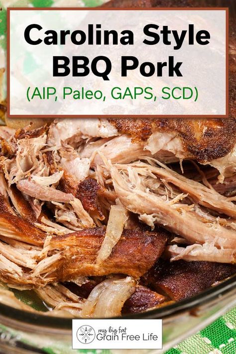 Carolina Style BBQ Pork (AIP, Paleo, GAPS, SCD) Aip Pulled Pork, Carolina Pulled Pork, Homemade Meat Sauce, Gaps Recipes, Pork Entrees, Autoimmune Paleo Recipes, Pulled Pork Recipe, Cooking A Roast, Pork Rub