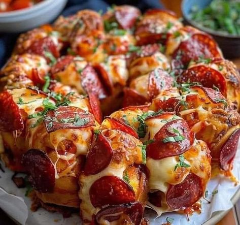 Easy Family  Recipes and tips | Pizza Monkey Bread | Facebook Pizza Monkey Bread Recipe, Pizza Monkey Bread, Monkey Bread Recipe, Chicken Pizza Recipes, Canned Biscuits, Homemade Pizza Dough, Pizza Recipes Homemade, Monkey Bread, Pizza Recipe