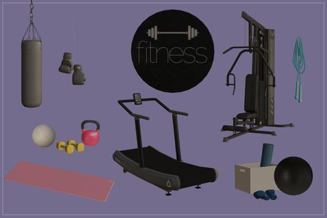 Fitness 4t2 (you can find them in sculptures) ♥ TS4 by @syboubou and you can find them here ♥ Thank you! DOWNLOAD TOU ! If you publish my content, please provide a link to the source ! Do not... Sims 4 Cc Gym Equipment, Sims 4 Cc Gym Equipment Functional, Phil Cho, Ts2 Cc, Cc Furniture, Pink Gym, Play Sims, Gym Mats, The Sims 2