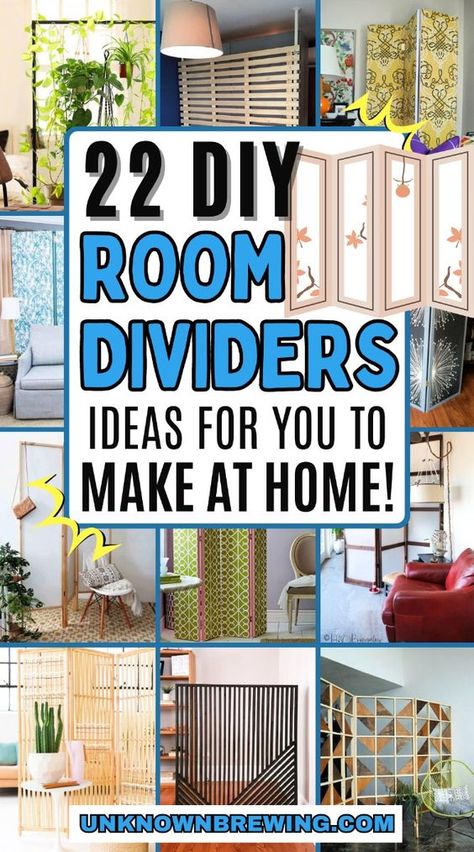 Create stylish room dividers with these DIY ideas. Perfect for adding privacy and style to any room. Ideas For Partitioning A Room, Privacy Partition Wall, Easy Room Dividers Diy, Classroom Divider Ideas, Diy Partition Room Dividers, Temporary Room Divider Ideas, Diy Privacy Screen Indoor, Diy Room Divider Easy, Wall Divider Ideas Room Partitions