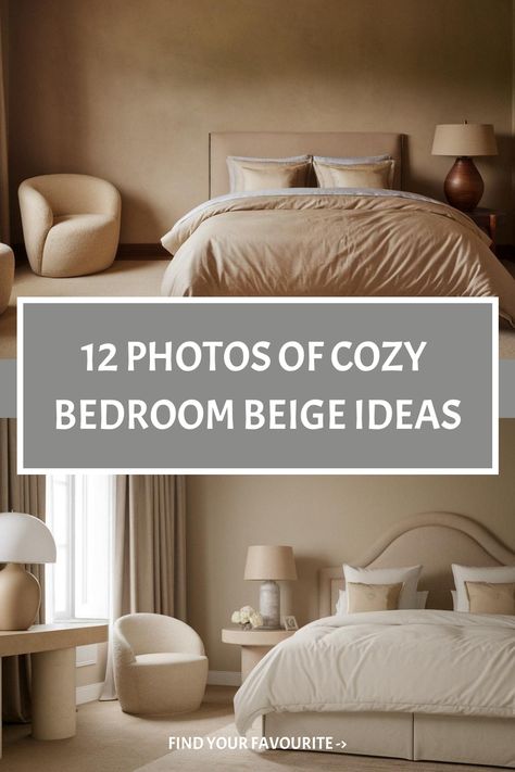 12 Photos of Cozy Bedroom Beige Ideas Beige And Walnut Bedroom, Tan Accent Wall Bedroom, Beige Color Palette Bedroom, Tan And White Bedroom, Neutral Color Palette Bedroom, Cozy Bedroom Color Schemes, Beige Bedroom Paint, Cozy Beige Bedroom, Beige Bedroom Colors