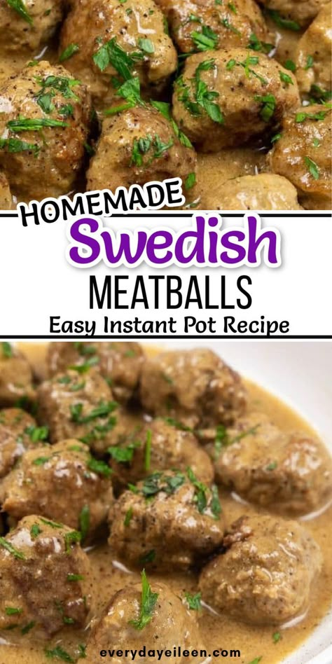 Instant Pot Swedish Meatballs, Homemade Swedish Meatballs, Swedish Meatballs Easy, Beef Recipe Instant Pot, Chuck Roast Recipes, Meatballs And Gravy, Meatball Dinner, Best Beef Recipes, Beef Steaks