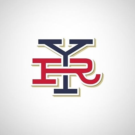 FFFFOUND! #monogram #usa #typography Ry Logo, 3 D Letters, Discover Myself, Baseball Reference, Typography Fashion, Alphabet Typography, Best Typography, Initials Logo Design, Photography Typography