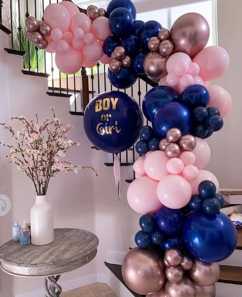 Pink Birthday Theme, 50th Birthday Balloons, Pink Baby Shower Decorations, Gender Reveal Baby Shower Themes, Lavender Baby Showers, Baby Gender Reveal Party Decorations, Blue Party Decorations, Gender Reveal Party Theme, Orange Baby Shower