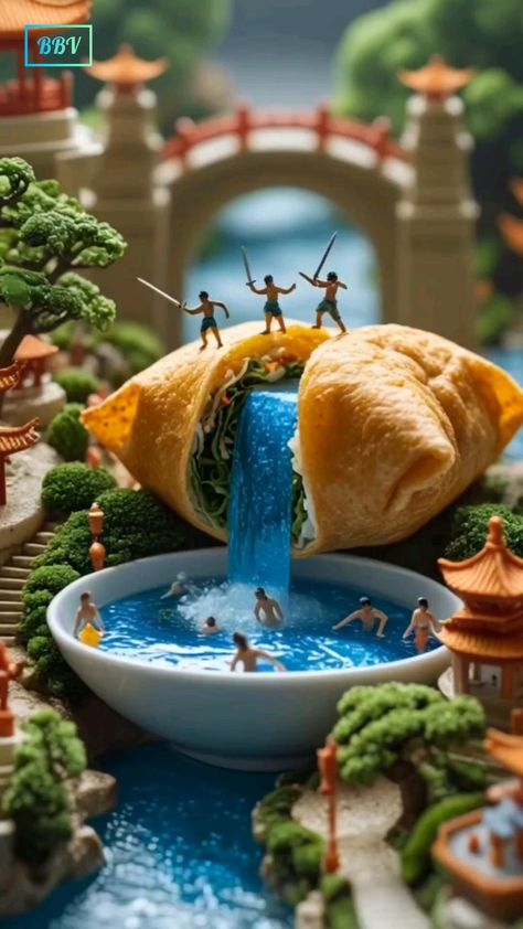 Magical Food Worlds! 🌮✨ Enchanted Burrito Waterfalls, Taco Kingdoms & More! Magical Food, It’s A Small World, Miniature Photography, Internal Organs, Simple Phone Wallpapers, Cute Cartoon Pictures, Cartoon Pictures, Anime Warrior, Kids Coloring Books