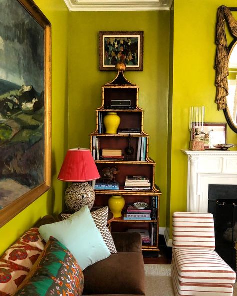 Chartreuse Decor, Matthew Carter, View Aesthetic, Valley View, Dream Living, Green Rooms, A Living Room, Room Paint, Wall Color