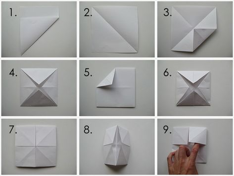 Do you remember making simple origami fortune tellers as a kid?   These were so easy to make and so much fun to play.  I made some for the k... How To Make A Fortune Teller, Origami Fortune Teller Template, Origami Hand, Origami Game, Origami Fortune Teller, Fortune Teller Paper, Origami Home Decor, Simple Origami, Origami Tutorial Easy