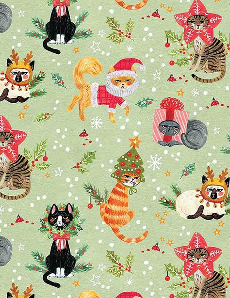 WSTELLA-P1579 / MULTI / NOT AMEOWSED Dear Stella Fabric, Cat Fabric, Warm Christmas, Xmas Ideas, Watercolor Christmas, Fabric Yardage, Christmas Quilt, Arte Popular, Christmas 2023