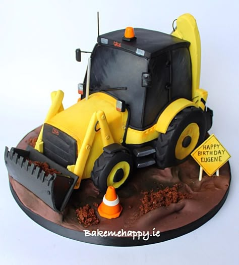 Jcb cake - Cake by Elaine Boyle....bakemehappy.ie Bulldozer Cake, Excavator Cake, Divorce Cake, Digger Cake, Cake Transport, Truck Birthday Cakes, Construction Cake, Truck Cakes, Cake Pop Recipe