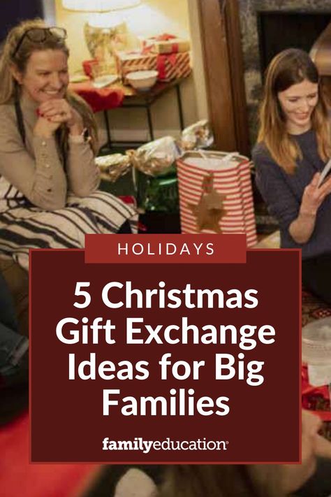 Christmas Gift Ideas For Large Groups, Christmas For Big Families, Large Family Gift Exchange, Fill A Stocking Gift Exchange, Gift Giving Ideas For Large Families, Easy Gift Exchange Ideas, Christmas Gifting Ideas For Family, Christmas Ideas For Big Families, Big Family Christmas Gifts