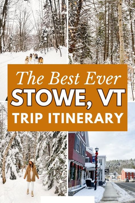 Explore the best things to do in Stowe, Vermont with our ultimate trip itinerary! Discover winter wonders, skiing adventures, top restaurants, and the best places to stay for an unforgettable getaway. Stowe Vermont Winter, Vermont Travel, Vermont Winter, Vermont Vacation, Stowe Vt, Winter Travel Destinations, Stowe Vermont, January 2025, Ski Town