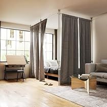 Installing Curtain Rods, Curtain Room Divider, Curtain Installation, Living Room Divider, Divider Design, Separating Rooms, Room Divider Curtain, Double Rod Curtains, Tension Rod