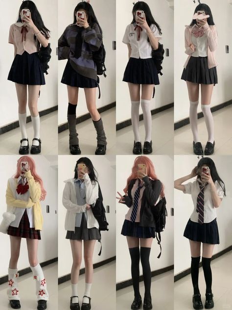 Y2k School Outfits Uniform, Student Uniform Aesthetic, School Uniform Outfits Aesthetic, Korean School Outfits, Cos Clothing, Peony Aesthetic, Uniform Outfits, Women Portrait, School Uniform Fashion