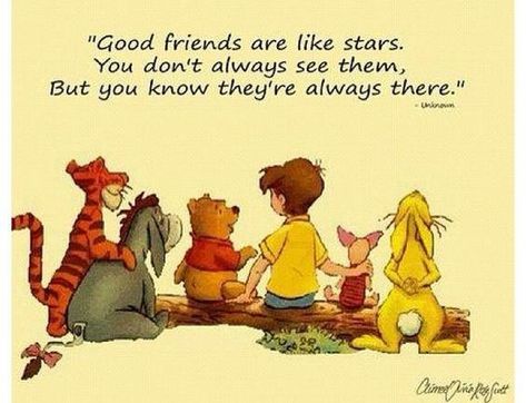 Disney Friendship Quotes, Disney Friendship, Good Friends Are Like Stars, Winnie The Pooh And Friends, Bear Quote, Pooh And Friends, Heart Warming Quotes, Winnie The Pooh Quotes, Karakter Disney