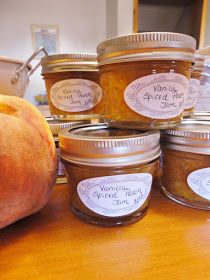 Frugal Foodie Mama: My Second Canning Venture- Vanilla Spiced Peach Jam Spiced Peach Jam, Spiced Peaches, Canning Jam, Vanilla Spice, Peach Jam, Jam And Jelly, Jelly Recipes, Peach Recipe, Homemade Jam