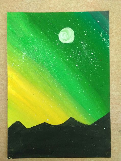 Greenery painting with watercolours Painting Ideas Green, Greenery Painting, Easy Nature Paintings, Yellow Ombre, Colour Painting, Simple Canvas Paintings, Green Paintings, Buddha Painting, Oil Pastel Art