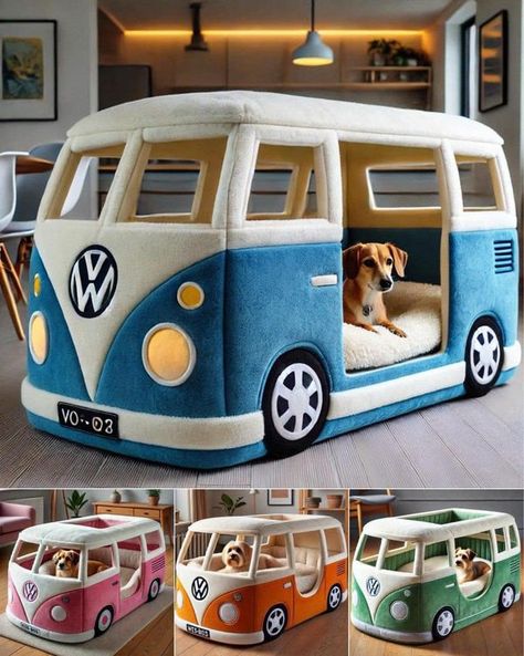 Creative Dog Bed, Vw Bus, Creative Designs, Dog Bed, Creative Design, Volkswagen, I Want, Bed, Dogs