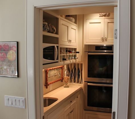 Oven In Pantry, Scullery Ideas, Kitchens Cabinets, Butler’s Pantry, Small Oven, Pantry Wall, Butlers Pantry, Kitchen Walls, Butler Pantry