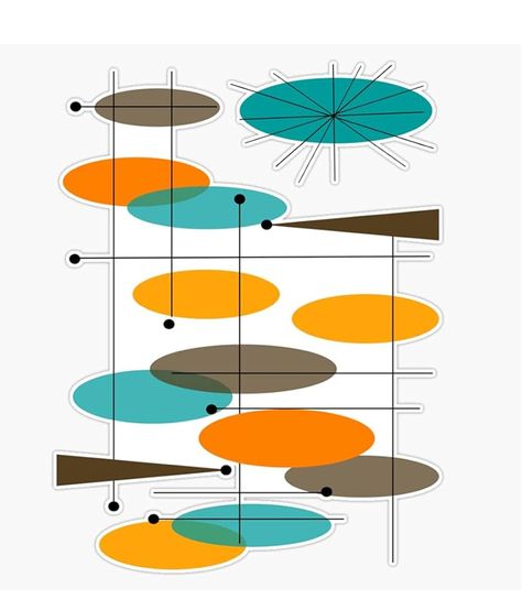 Mid Century Modern Shapes, Mid Century Patterns, Punk Hats, Mid Century Modern Patio, Intermediate Art, Mid Century Modern Exterior, Mid Century Modern Artwork, Atomic Design, Mid Century Modern Office