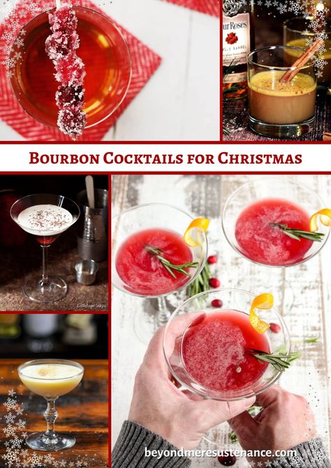 Bourbon Cocktails for Christmas Christmas Bourbon Cocktails, Easy Christmas Cocktail, Apple Cocktail Recipes, Bourbon Eggnog, Blackberry Bourbon, Cocktails For Christmas, Manhattan Cocktail Recipe, Bourbon Apple Cider, Christmas Cocktail Recipes