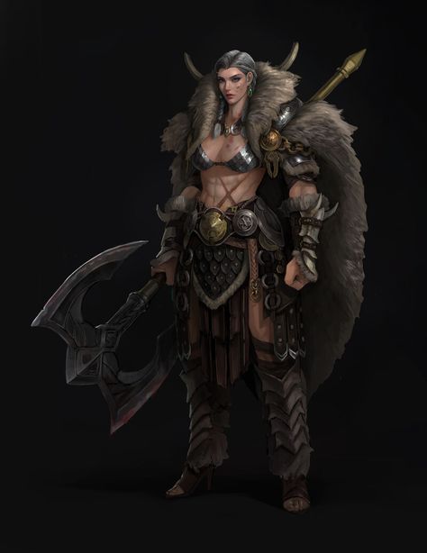 ArtStation - Viking Concept, nurim Amazoness Warrior, Viking Rpg, Viking Concept, Viking Shaman, Woman Knight, Barbarian Art, Female Barbarian, Female Viking, Rpg Characters