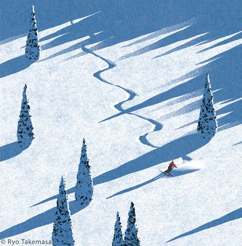 NON February 2022 on Behance Winter Mountains Illustration, Snowboard Graphic Design, Snow Mountain Illustration, Snowboard Illustration, Skiing Illustration, Ski Drawing, Ski Illustration, Mountains Illustration, Mountains Drawing