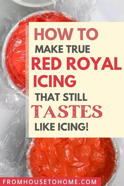 This red royal icing recipe is awesome! It shows you the difference between Tulip Red, Red Red, No Taste Red and Crimson Red. So you can tell which food coloring to use when you're decorating sugar cookies. Cookies Frosting Recipe, Red Royal Icing, Red Frosting, Cookies Frosting, Decorating Sugar Cookies, Valentines Party Food, Royal Recipe, Valentines Day Sugar Cookies, Holiday Sugar Cookies