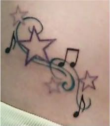 Music tattoo 2000s Tattoo Ideas, 2000s Tattoos, Music Notes Drawing, Music Notes Tattoo, Music Note Tattoo, Funky Tattoos, Sharpie Tattoos, Star Tattoo Designs, Music Tattoo Designs