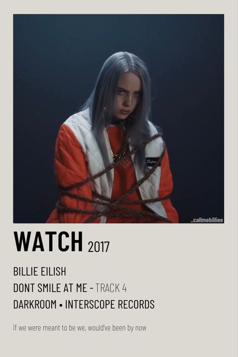 Billie Eilish Song Covers, Watch Billie Eilish, Billie Songs, Song Posters, Minimalist Music, Polaroid Posters, Music Poster Ideas, Vintage Music Posters, Music Collage