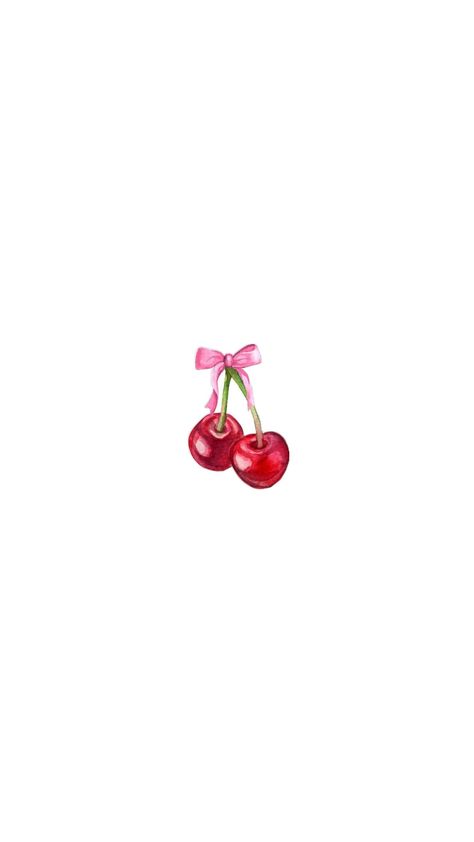 Cherries Black And White, Cherry Bow Tattoo, Cherry Wallpaper Iphone, Cherry Background Aesthetic, Cherry Iphone Wallpaper, Cherry Wallpaper Aesthetic, Watercolour Aesthetic, Cherries Wallpaper, Ipad Wallpaper Backgrounds